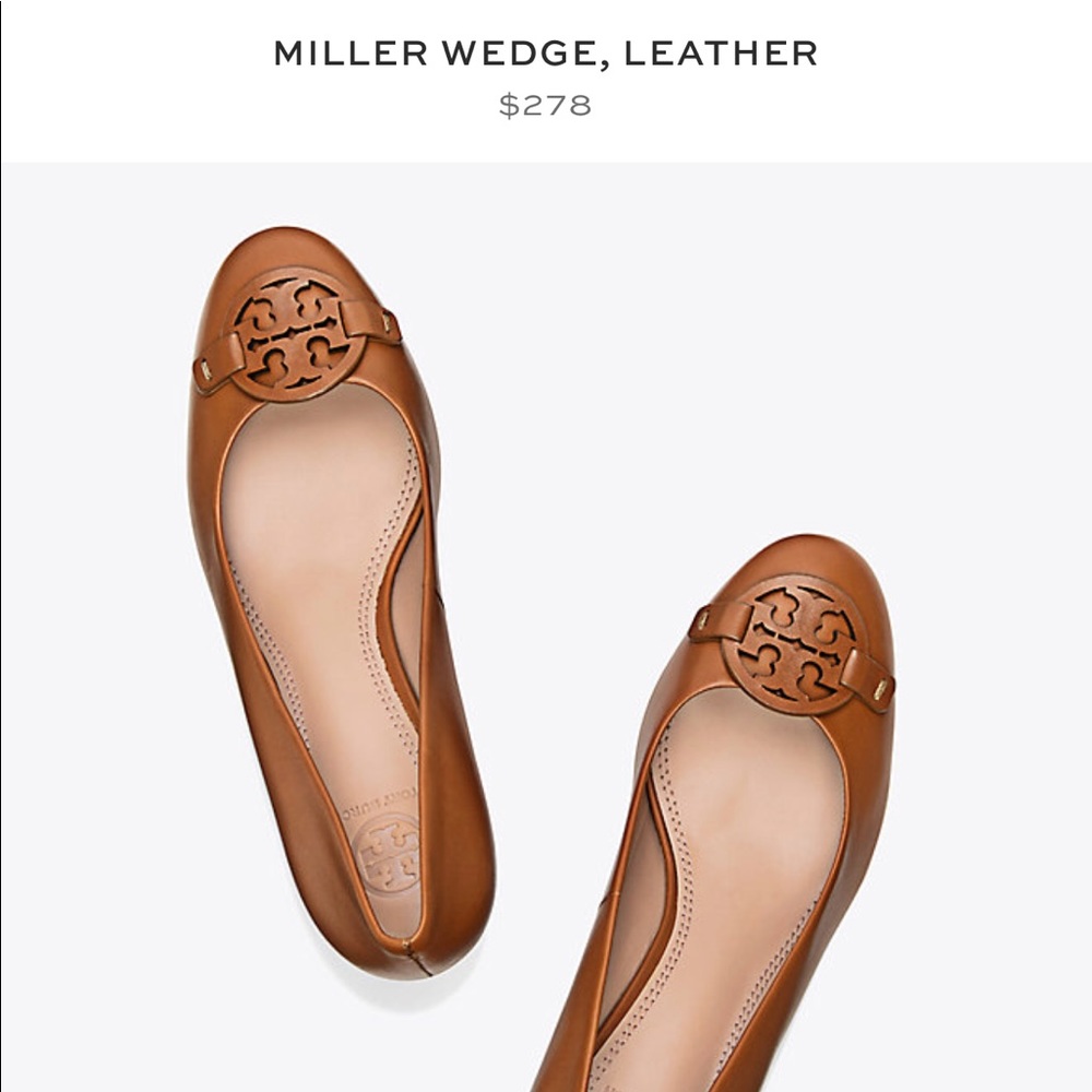 Brown Tory Burch leather Miller wedges